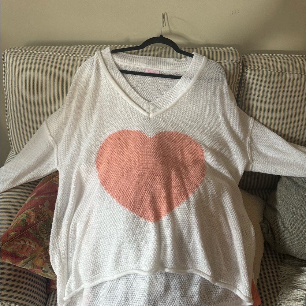 Pink lily super light weight sweater (waffle knit)